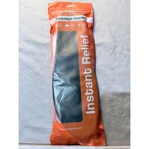 Stepprs Massage Insoles Black Arch Support Shock Absorption Men 14 Women 15